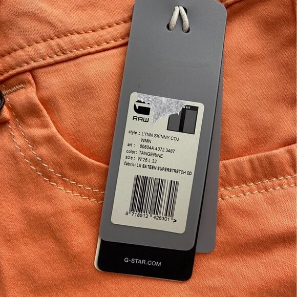 NWT G-Star Lynn Skinny in Orange size 26 - Picture 11 of 11